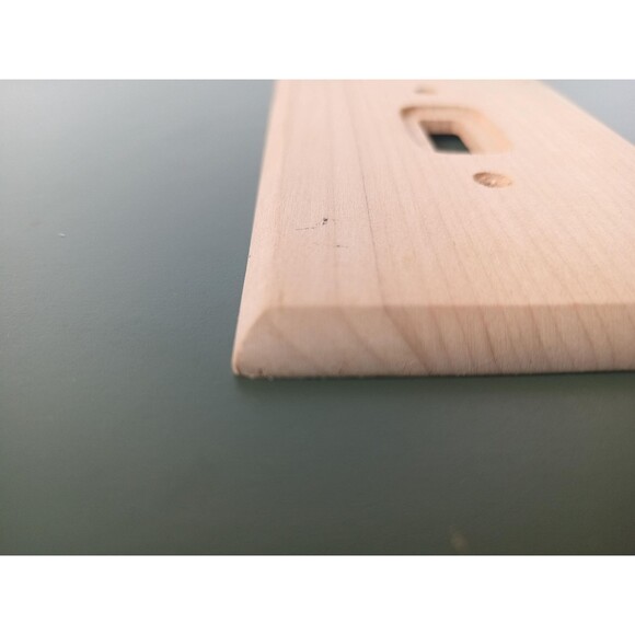 Raw Wood Single Light Switch Cover Plate Metal Reinforcement Old New Stock - Picture 9 of 10